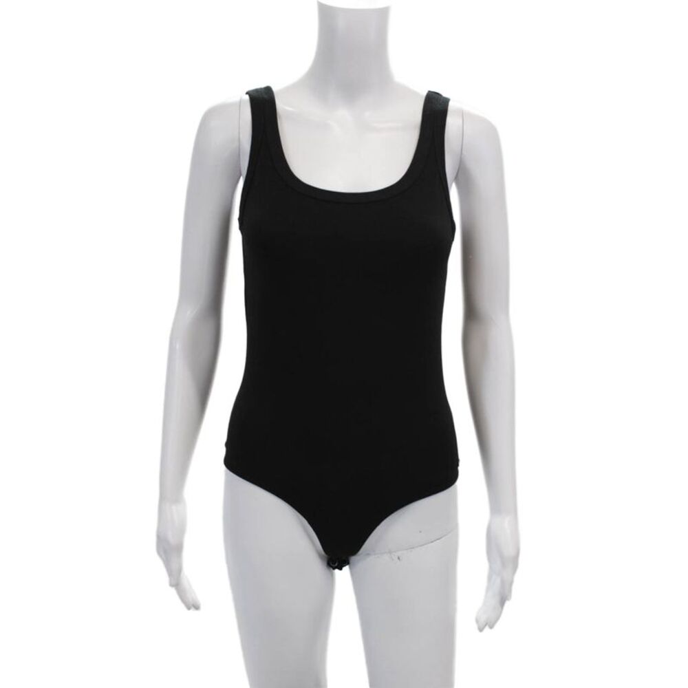 Philanthropy Womens Stretch Scoop Neck Tank Top Bodysuit Black Size L